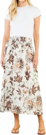 THML Clothing Wanderwell Skirt In Brown Floral