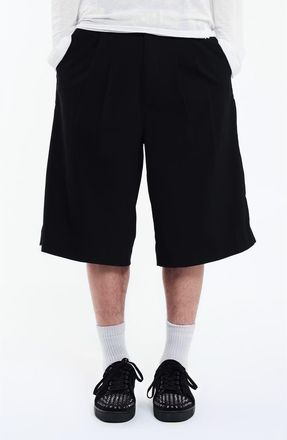 Jaded London Goliath Pleated Oversize Shorts in Black at Nordstrom, Size 30