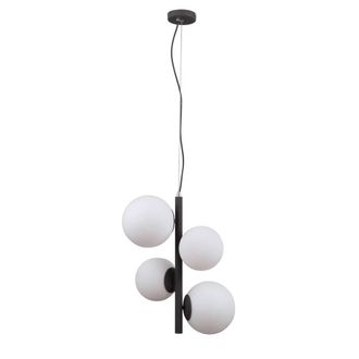 Netlighting Riga Modern 2 Light Globe Pendant Ceiling Light E27+E14 in Black