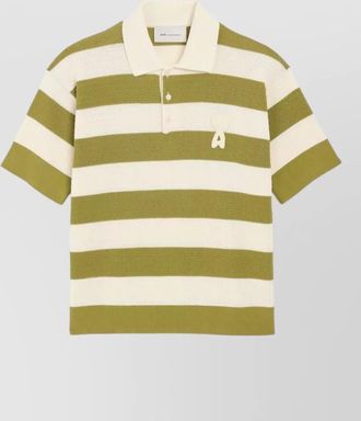 Ami polo shirt collar short sleeves striped