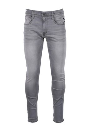 Replay Mens Anbass Hyperflex Jeans - Grey Cotton - Size 32W/38L