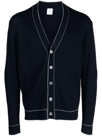 Eleventy Button-up vest - Blauw