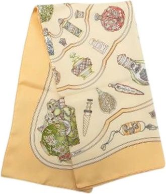 Herm&egrave;s Pre-owned Qu Importe le Flacon Scarf - Dames - Vintage Accessoires - Beige - ONE Size - Vintage