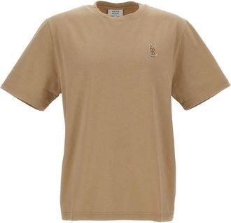 Maison Kitsun&eacute; Dressed Fox T-shirt - Heren - T-shirts - Beige - L - Katoen - Tops