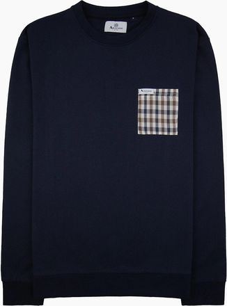 Aquascutum Mens Aquascutum Iconic Pocket Crewneck Navy 11 - Black - Size: 46