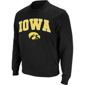 Colosseum Mens Colosseum Black Iowa Hawkeyes Arch & Logo Crew Neck Sweatshirt at Nordstrom, Size Medium