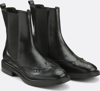 La Redoute Collections Geperforeerde leren Chelsea laarzen