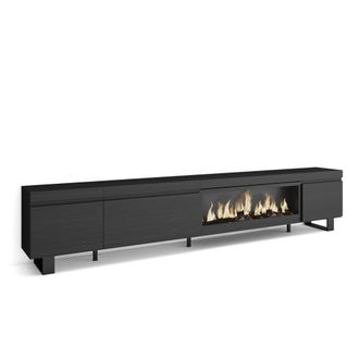 Skraut Home Skraut Home - Mueble Tv, Televisi&oacute;n, Muebles De Sal&oacute;n, Almacenaje, 288x57x35 Cm, Para Tv Gran Formato, Chimenea El&eacute;ctrica Xxl, Dise&ntilde;o Industrial, Esti
