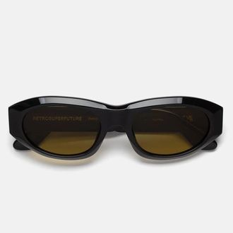 Retro Superfuture Sunglasses Cinema Vintage Brown Qrv Black/Yellow Unisex