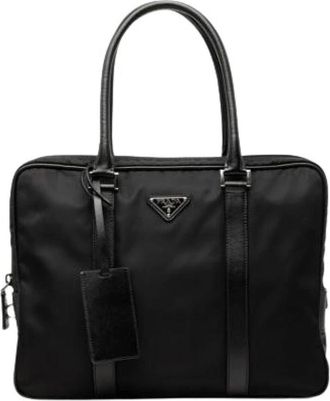 Prada Pre-owned Briefcase - Heren - Vintage Handtas - Zwart - ONE Size - Leer - Vintage