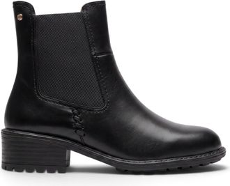 Pikolinos Pikolinos Womens Black Leather Chelsea Heeled Ankle Boots - Medina