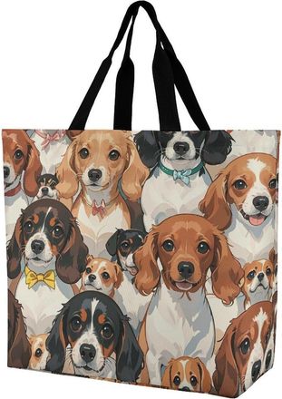 Generic Dachshunds Shopping Bag Waterproof Tote Bag Reusable Handbags For Work Casual College