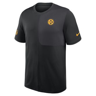 Nike Pittsburgh Steelers Sideline Coach Nike Mens Dri-FIT NFL Top in Black | 03B2166N7L-58P