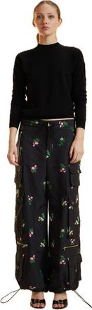 Cynthia Rowley Printed Cargo Pants in Black Floral at Nordstrom, Size X-Small