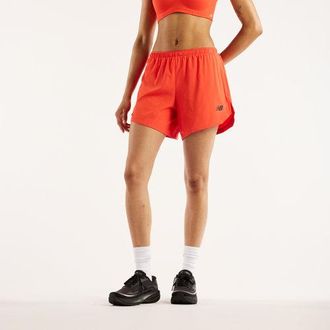 New Balance Donna RC Essential Short 5 in Rosso, Politessuto, Taglia XL