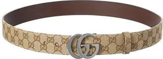 Gucci Gg Marmont Gg Supreme Canvas & Leather Belt
