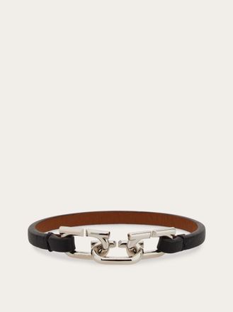 Ferragamo Men Bicolor Gancini bracelet Black