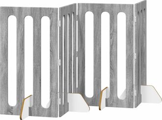 vidaXL Valla Plegable Para Mascotas 4 Uds. Sonoma Gris Vidaxl