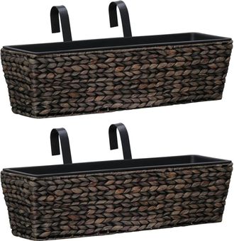 vidaXL Vidaxl - Conjunto De Jardineras 2 Unidades Jacinto De Agua Marr&oacute;n