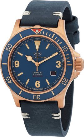 Glycine Combat Sub Bronze Automatic Blue Dial Mens Watch GL0421