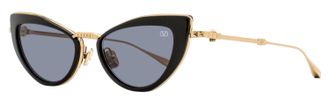 Valentino Womens Titanium Cat Eye Sunglasses VLS-102 A Black/Gold 50mm