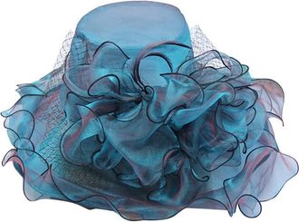 Generic Womens Baseball Caps Low Profile Womens Church Fascinator Cap Tea Party Wedding Hat Blue