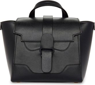 Senreve Mini Maestra Leather Satchel in Noir at Nordstrom