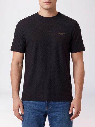 HUGO BOSS Chevron Print Cotton T-Shirt with Applied Logo