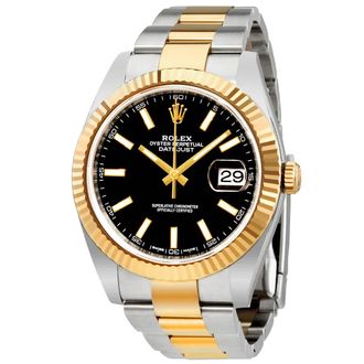 Rolex Datejust 41 Black Dial Steel and 18K Yellow Gold Oyster Mens Watch 12633BKSO
