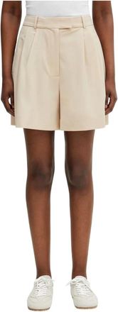 Lacoste Pantalones Cortos Tipo Bermuda Plisados - Shorts - Mujer - Beige - M