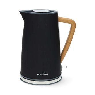 Nedis Hervidor El&eacute;ctrico 1.7 L Suave Al Tacto Negro Rotable 360 Grados Elemento Calefactor Oculto Controlador Strix Protecci&oacute;n Contra Ebullici&oacute;n