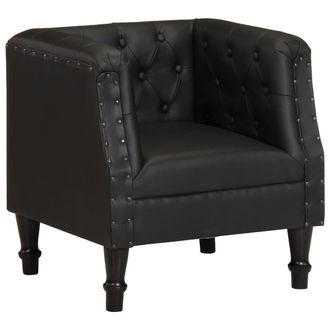 vidaXL Vidaxl - Sill&oacute;n De Cuero Aut&eacute;ntico Negro