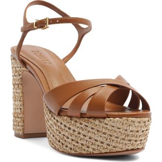 Schutz Keefa Ankle Strap Sandal in Burnt Honey at Nordstrom, Size 9.5