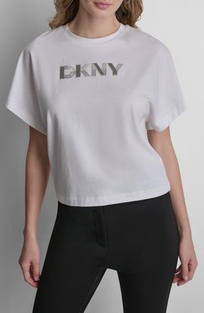 DKNY Art Deco Logo Graphic T-Shirt in White at Nordstrom, Size X-Large