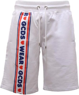 GCDS Gcds, Korte Broeken, Heren, Wit, L, Katoen, Witte Bermuda Sweat Shorts met Trekkoord