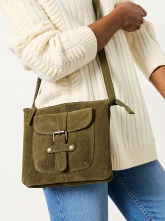 Fat Face FatFace Libby Green Suede Crossbody Bag