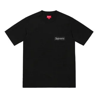 SUPREME SS19 Mesh Stripe Pocket Black Tee SUP-SS19-637