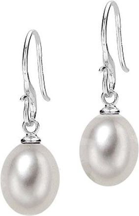 Dower & Hall 8mm Oval Dove Grey Freshwater Pearl Earrings