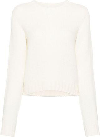 Palm Angels curved-logo wool-blend jumper - women - Wool/Polyamide - L - Neutrals