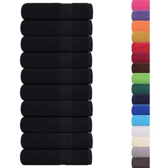 vidaXL Toallas De Mano 10 Uds Negro 50x100cm 360 Gsm 100% Algod&oacute;n Vidaxl