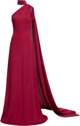 Elie Saab one-shoulder scarf maxi dress - Red