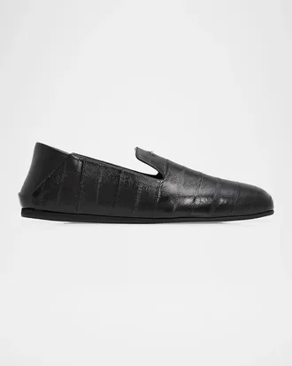 Giuseppe Zanotti Men & apos;s Collapsible-Heel Textured Leather Loafers
