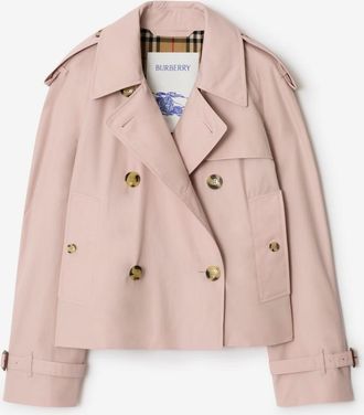 Burberry Cropped Tropical Gabardine Trench Jacket, Size: 02