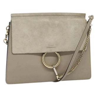 Chlo&eacute; Pre-owned Cross Body Bags, female, Gray, Size: ONE SIZE Pre-owned Suede Shoulder Bag