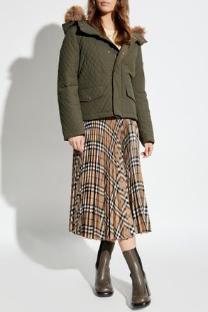 Burberry Jacket With Detachable Collar, Womens, Green