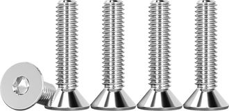OEM Tornillos De Cabeza Avellanada M4 X 20 Mm Con Hex&aacute;gono Interior En Acero Inoxidable A2 V2a, Color Plata. Tornillos Hexagonales, Norma Din 7991 / Iso 1