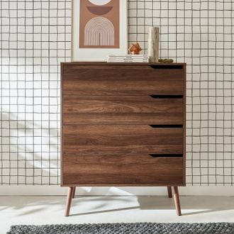 Sweeek Cassettiera Effetto Legno, 4 Cassetti