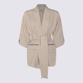 Eleventy Beige Linen Blazer