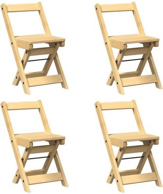 vidaXL Vidaxl - Dining Chairs Foldable 4 pcs Corona Wax Brown Solid Wood Pine