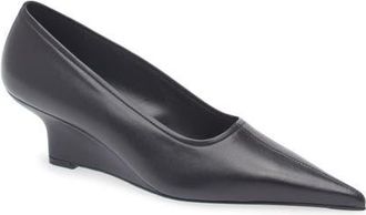 Toteme Pointed Toe Wedge Pump in Black at Nordstrom, Size 11Us